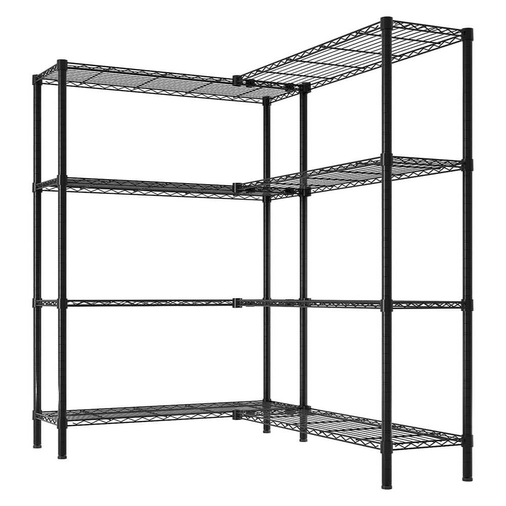 4 Tiers Steel Adjustable Garage Storage Shelving Unit in Black (70.9 in. W x 71 in. H x 13.8 in. D) - Hercitys