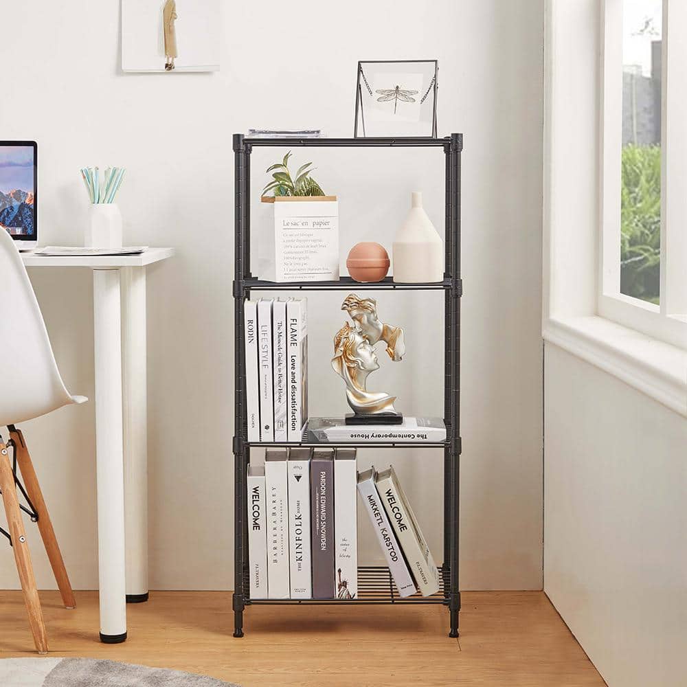 4 Tier Grey Powder Coating Wire Shelving Unit 12 in. x 18 in. x 39 in. - Hercitys