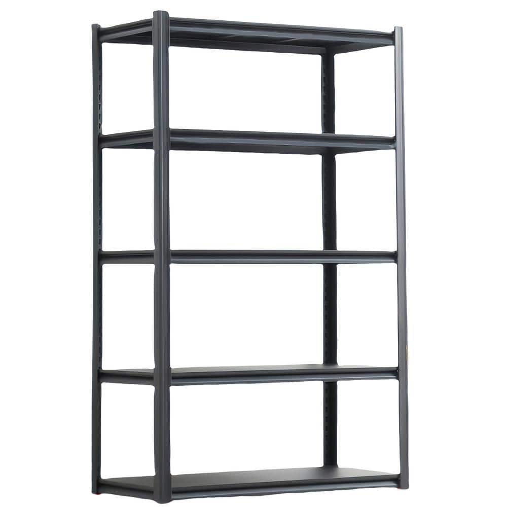 5 Tier Heavy Duty Metal Storage Shelves with Adjustable Shelf, Storage Shelve for Basements, Garages and Kitchen-Black - Hercitys