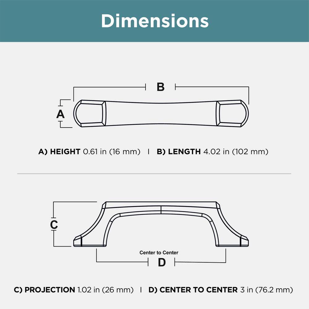 (10-Pack) Archways 3 in. (76 mm) Classic Satin Nickel Arch Cabinet Handle Drawer Pulls - Hercitys