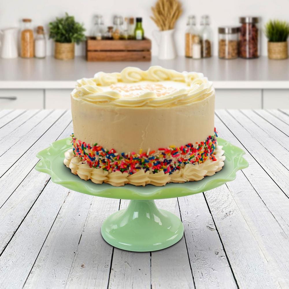 1-Tier Jade Green Jadeite Glass Cake Stand - Hercitys