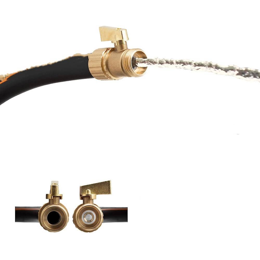 5/8 in. x 50 ft. Male and Female Fittings with Shut Off Valve, Flexible, Heavy-Duty, Leakproof, Lightweight Water Hose - Hercitys