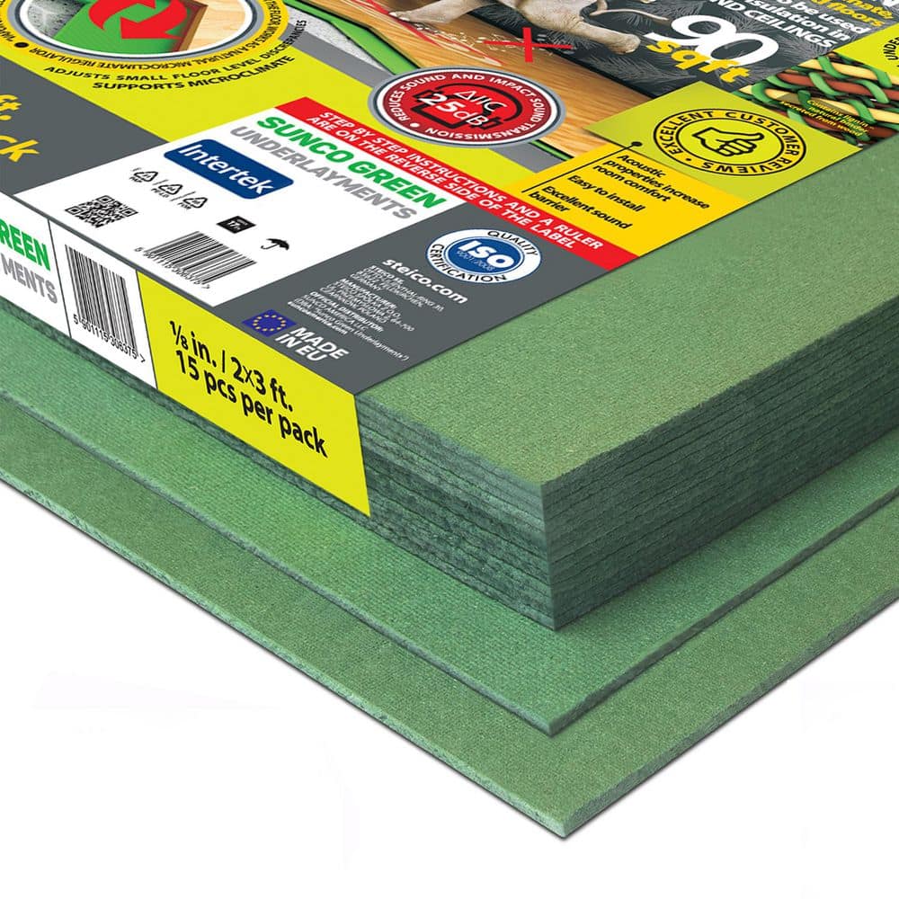 180 sq.ft. 2 ft. x 3 ft x 1/8 in. Wood Fiber Underlayment – Sound Barrier for Laminate, Vinyl, LVT, Hardwood Floors - Hercitys