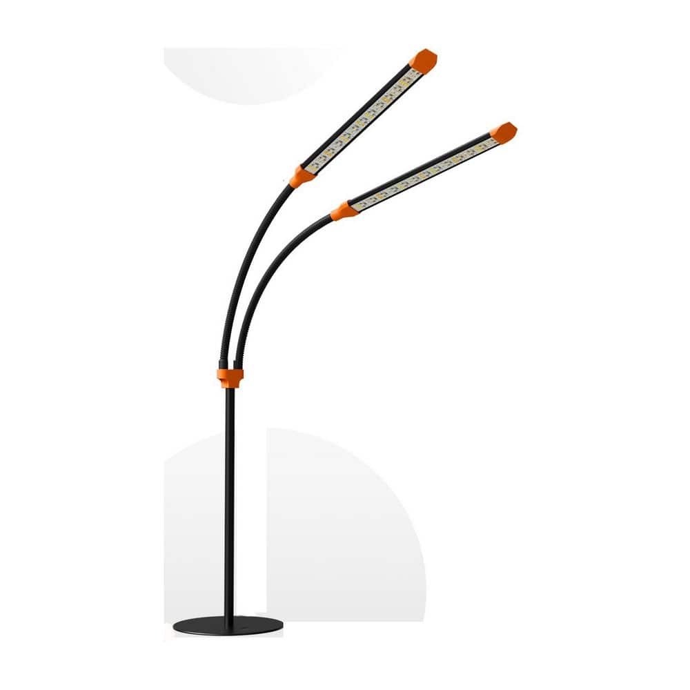 2-Head Stand Plant Grow LED Light Full Spectrum 4-12hrs Timer for Indoor Plant Growing with Flexible Gooseneck, Remote - Hercitys