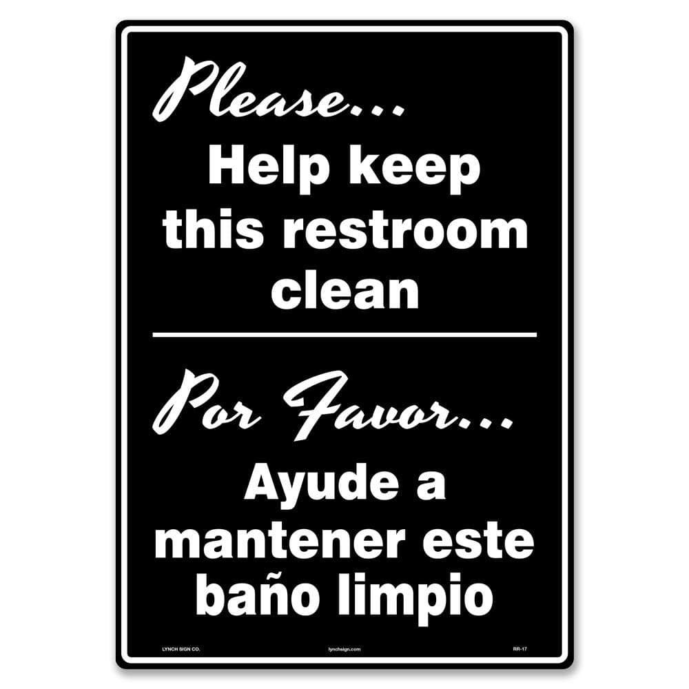 10 in. x 14 in. Keep Restroom Clean Sign Printed on More Durable Longer-Lasting Thicker Styrene Plastic. - Hercitys