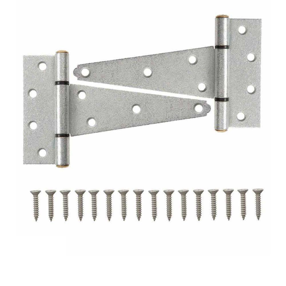 (2-Pack) 6 in. Standard  Galvanized Heavy-Duty Tee Hinge - Hercitys