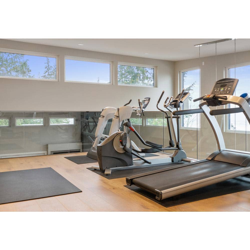 4 ft. x 6 ft. x 0.118 in. Black Rubber Fitness Utility Mat (24 sq. ft.) - Hercitys