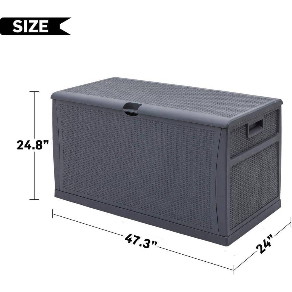 120 Gal. Grey Resin Deck Box - Hercitys