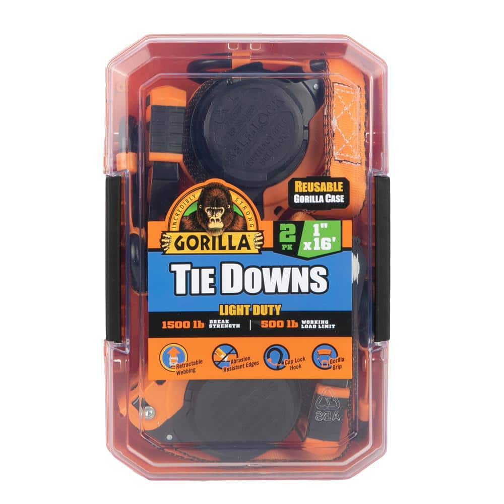 16 ft. x 1 in. Light Duty Tie Down Ratchet Strap (2-Pack) - Hercitys