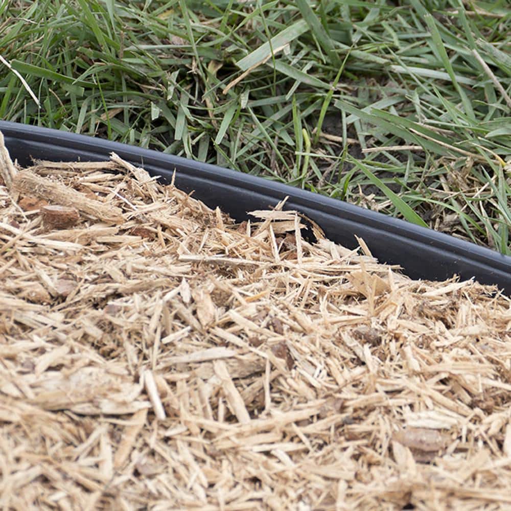 20 ft. L x 1.7 in. H x 2.38 in. W Black Plastic Heavy-Duty No-Dig Edging Kit - Hercitys