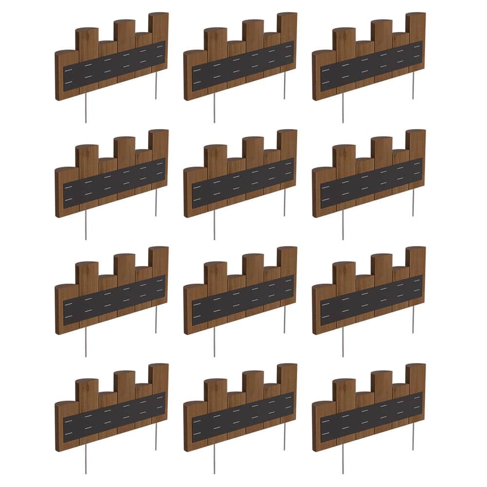 18 in. L x 1.5 in. W Half Log Edging (12-Pack) - Hercitys