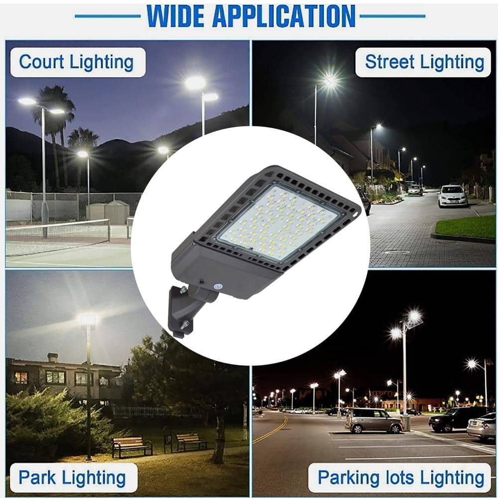1000-Watt Equivalent Integrated LED Bronze Dusk to Dawn LED Area Light Arm Mount 5000k, IP65 - Hercitys