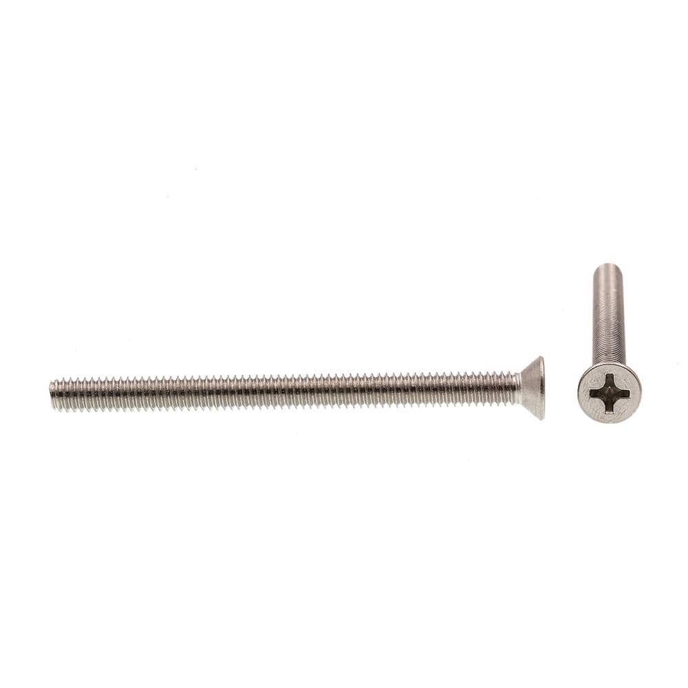 1/4 in.-20 x 3-1/2 in. Grade 18-8 Stainless Steel Phillips Drive Flat Head Machine Screws (15-Pack) - Hercitys