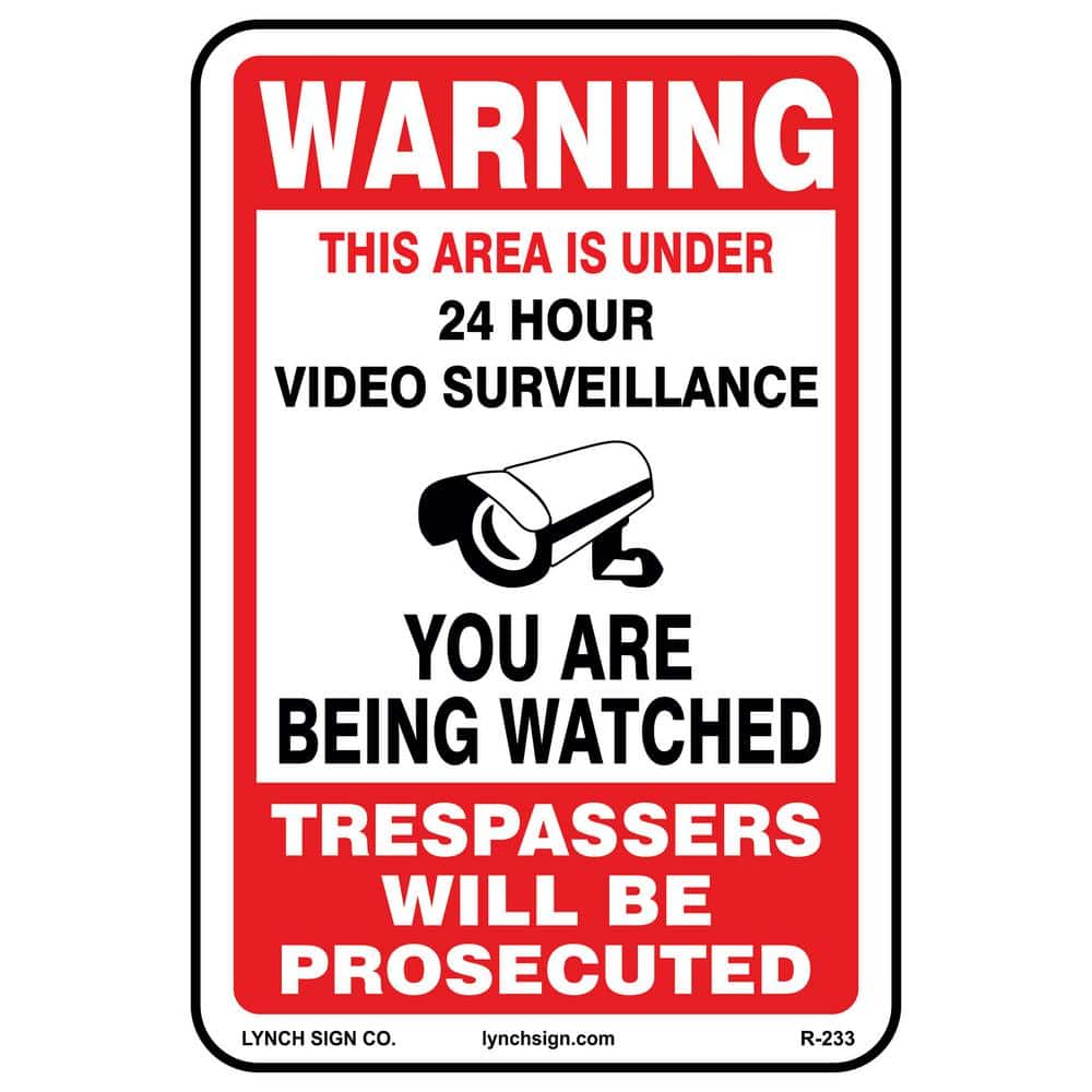 12 in. x 18 in. Video Surveillance Sign Printed on More Durable Thicker Longer Lasting Styrene Plastic - Hercitys