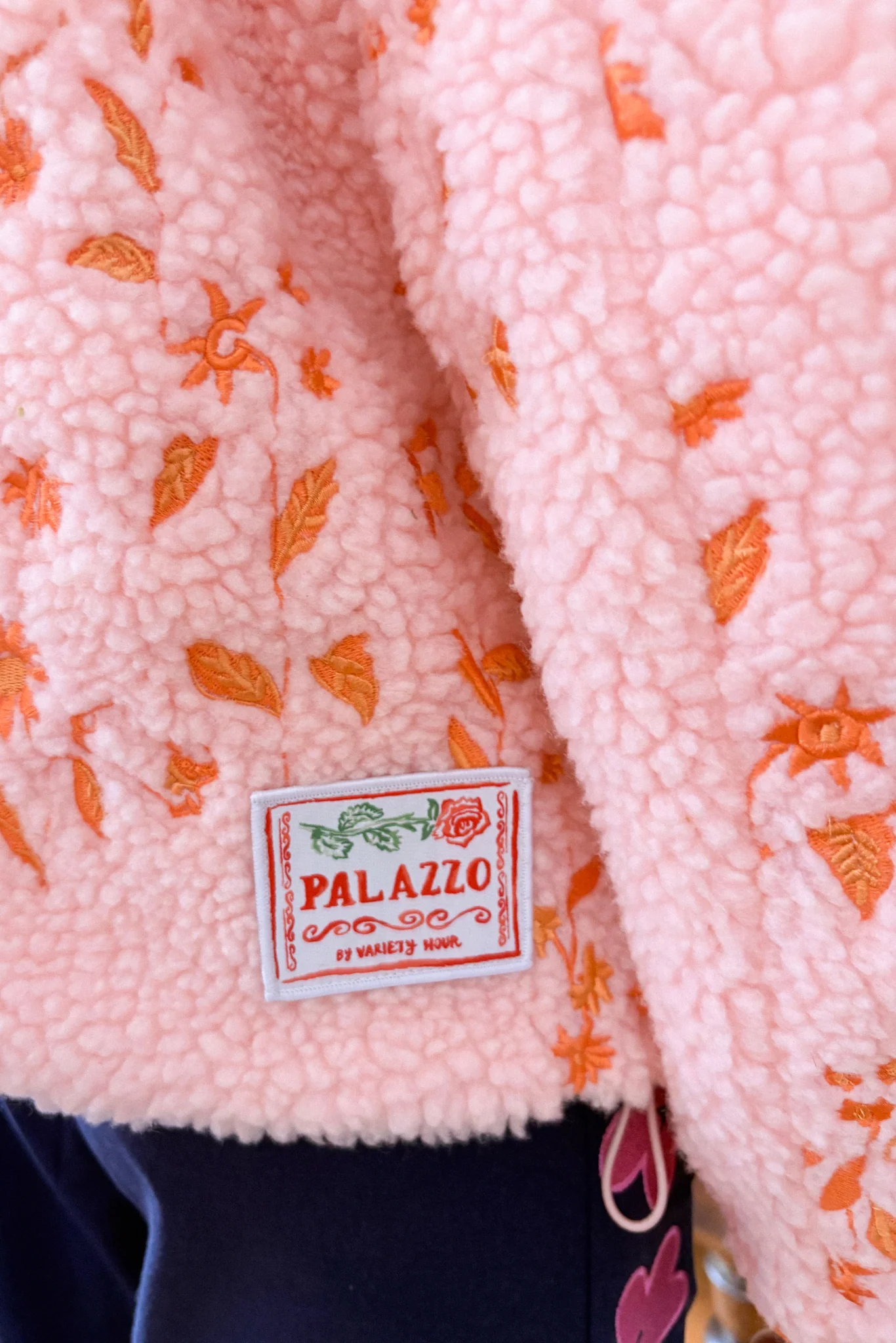 EMBROIDERED FLEECE JACKET - BLUSH GARDEN - Hercitys