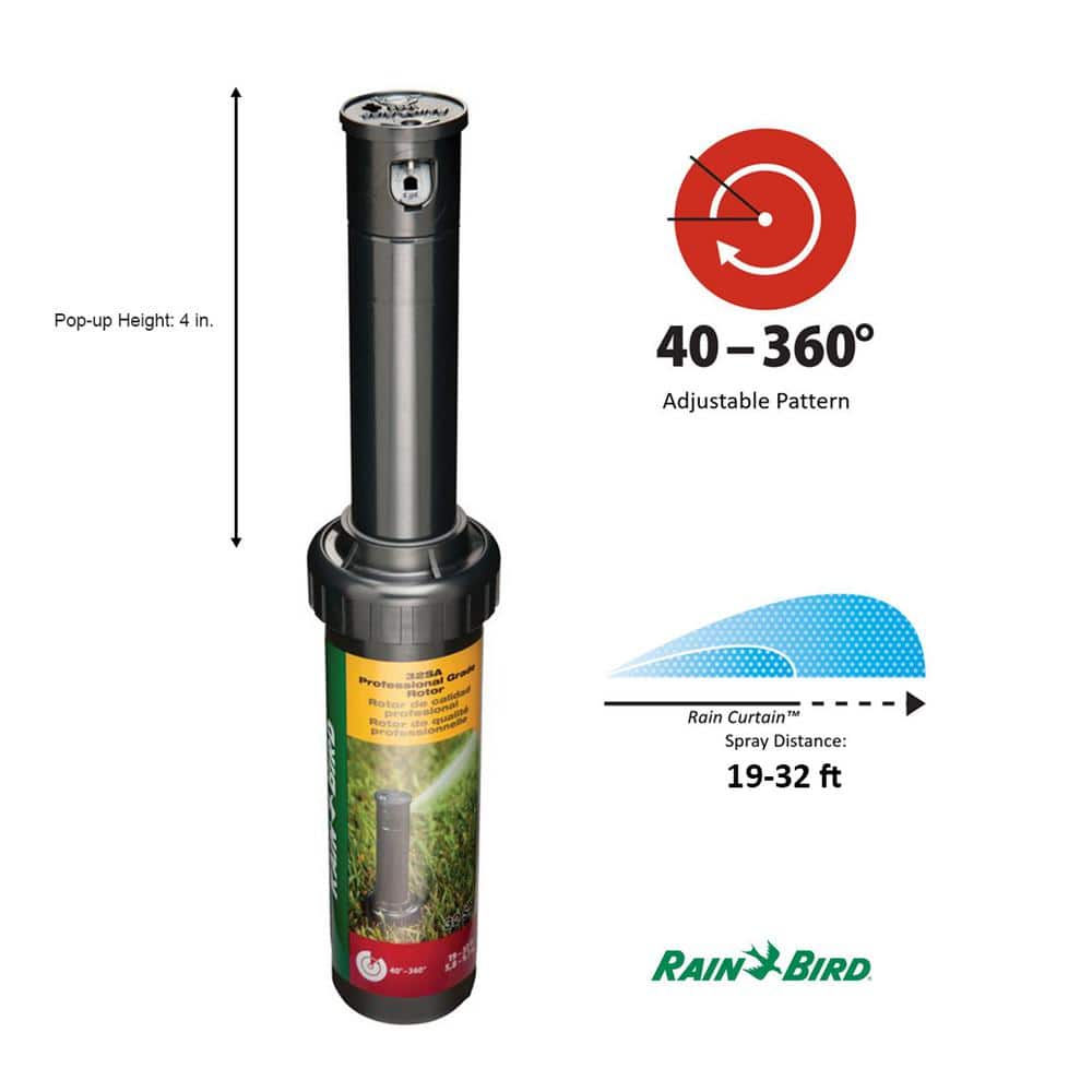32SA 4 in. Pop-Up Gear-Drive Rotor Sprinkler, 40-360 Degree Pattern, Adjustable 19-32 ft. - Hercitys
