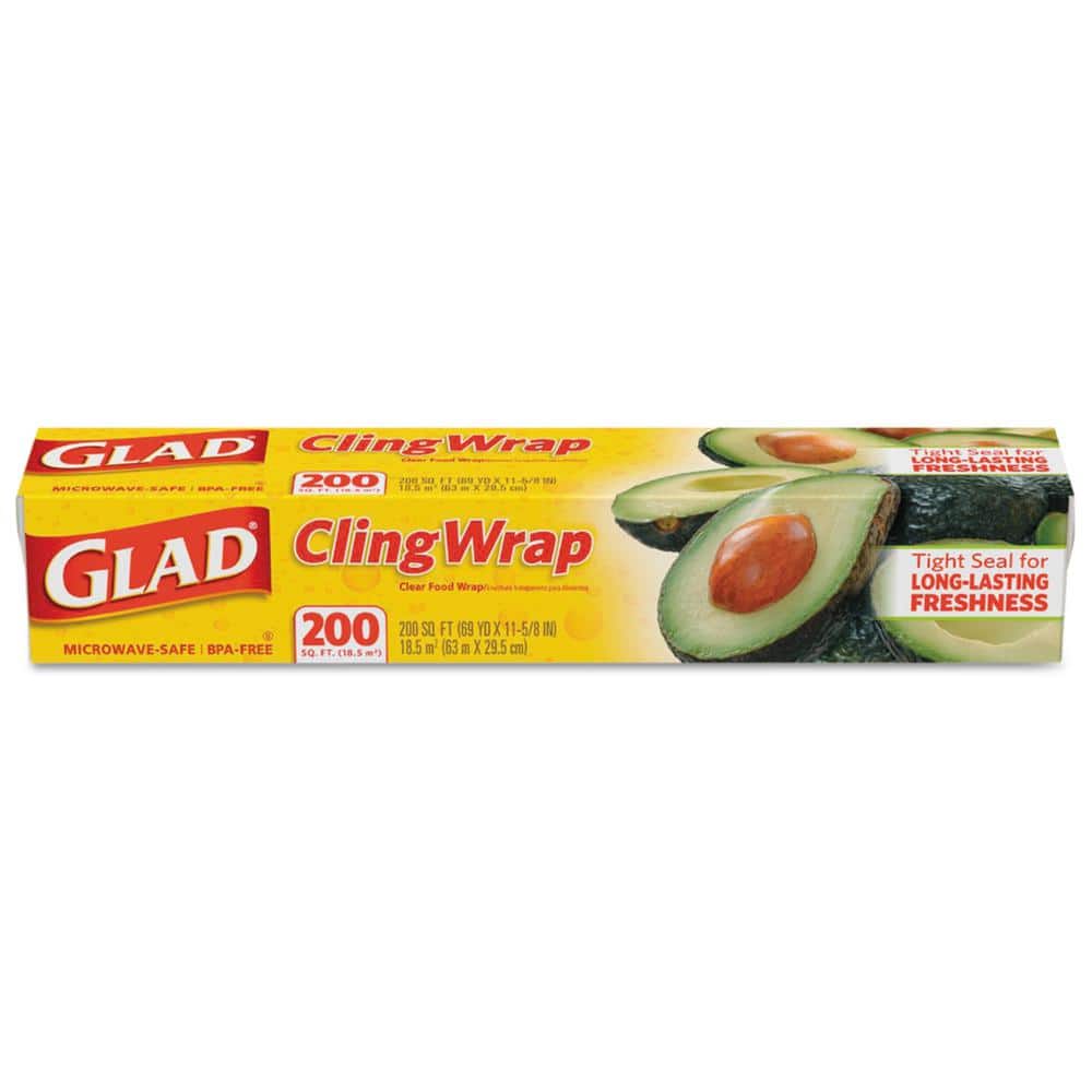 12 in. x 200 ft. Clear Plastic Cling Wrap (12-Case) - Hercitys