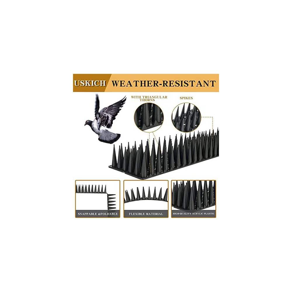 30-Pack Bird Spikes for Outdoor Use Covers 42.3 ft. Easy Installation All-Weather Durable - Hercitys