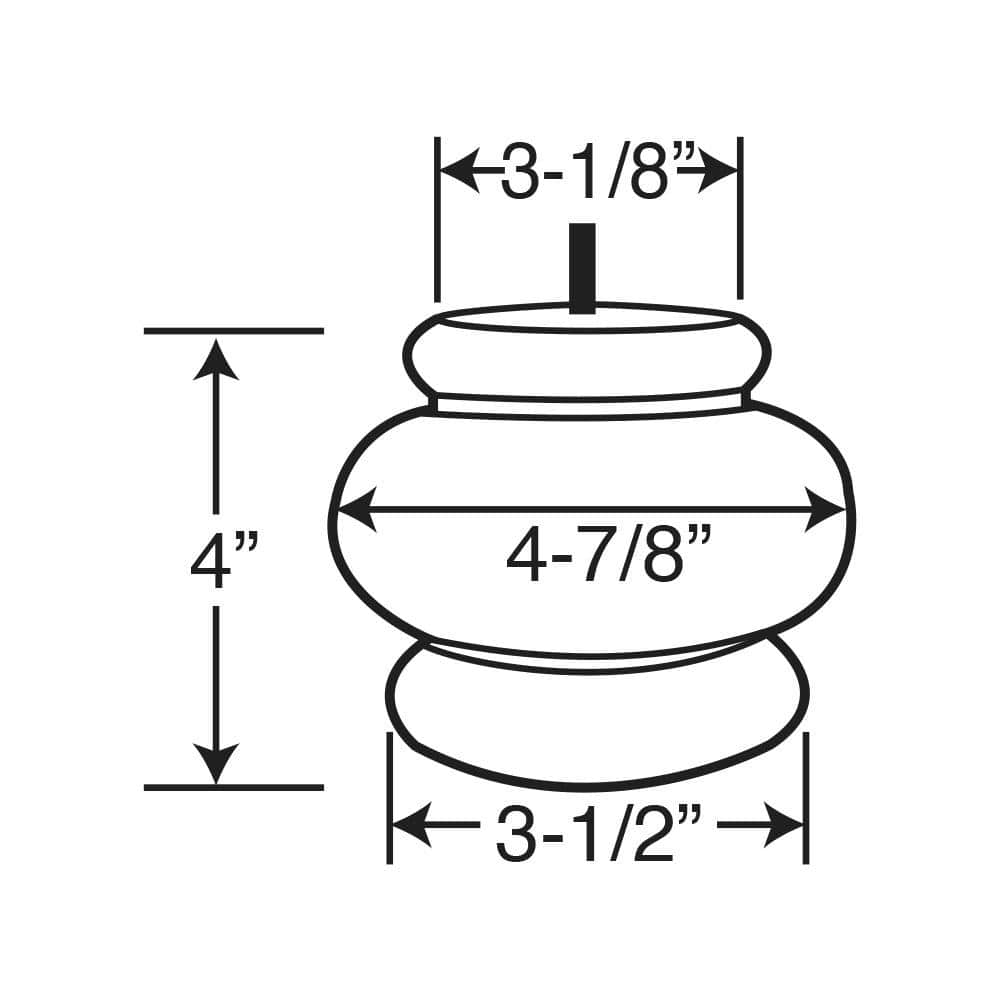 4 in. x 4-7/8 in. Stained Cherry Solid Hardwood Round Bun Foot (4-Pack) - Hercitys