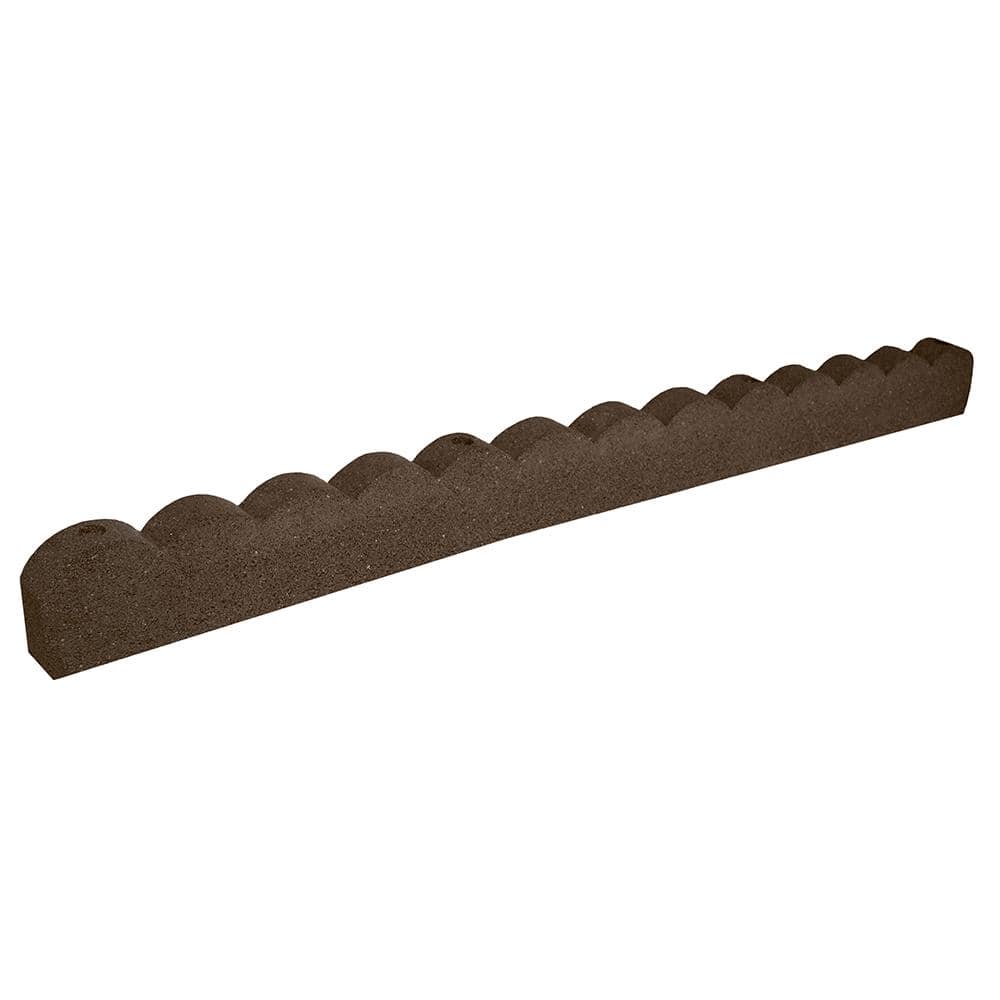 47 in. x 2 in. x 4 in. Brown Scalloped Rubber Garden Edging - Hercitys