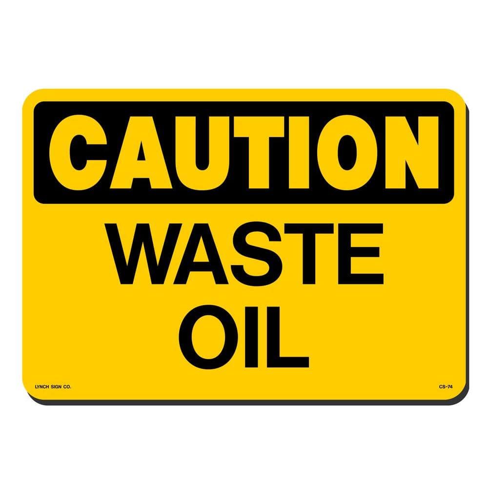 14 in. x 10 in. Waste Oil Sign Printed on More Durable, Thicker, Longer Lasting Styrene Plastic - Hercitys