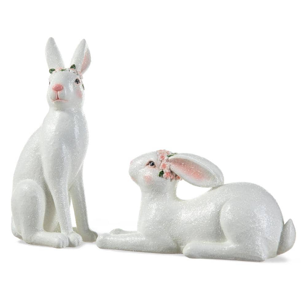 (Set of 2) 9.75 in. H Easter Resin Bunny Table Decor - Hercitys