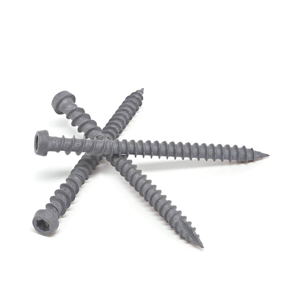 2-Pack #10 x 2-1/2 in. Gray Star Drive Pan-Head Composite Deck Screws (10 lb. / 742-Piece) - Hercitys