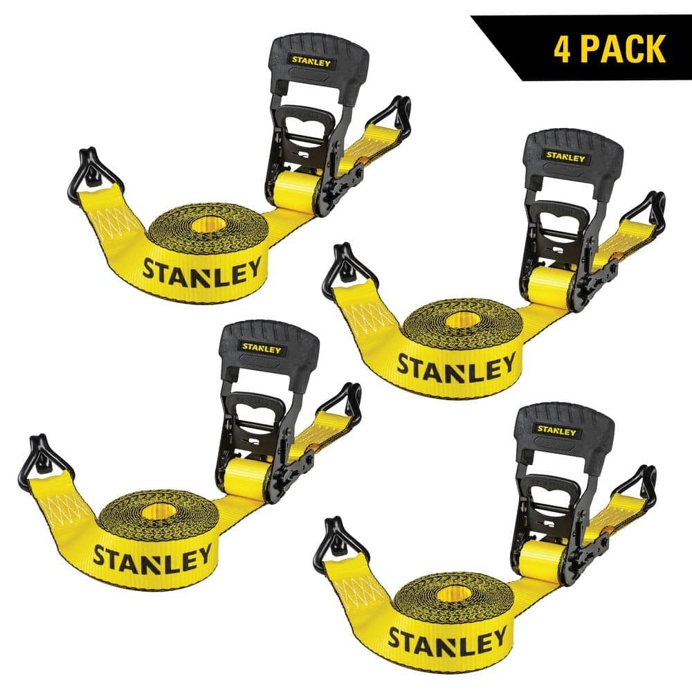 16 ft. x 1.5 in. Heavy-Duty Ratchet Strap Kit/3300 lbs. Break Strength (4-Pack) - Hercitys