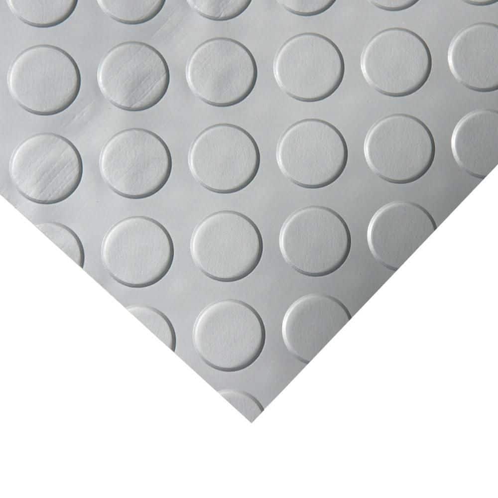 “Coin-Grip Metallic” 4 ft. x 7 ft. Silver Commercial PVC Flooring - Hercitys