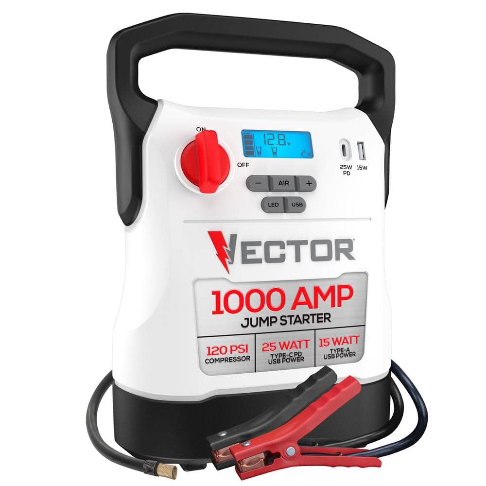 1000 Amp Jump Starter, Compressor, USB Power - Hercitys