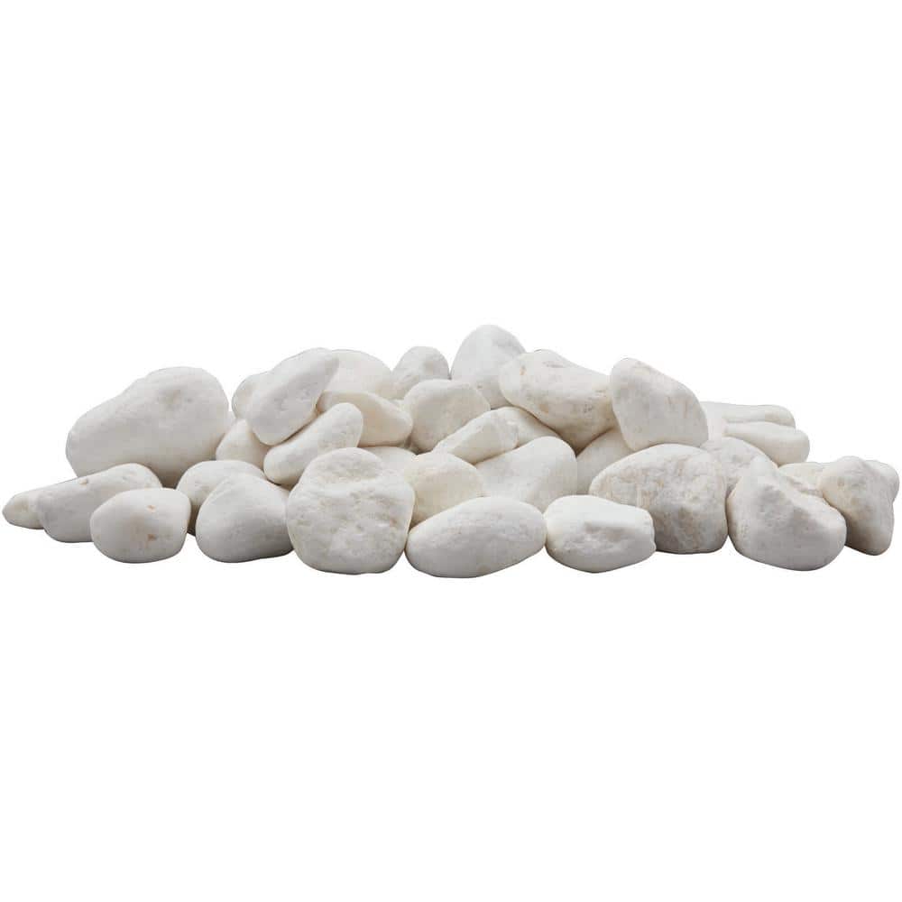 2 in. to 3 in. 30 lb. Large Snow White Pebbles - Hercitys