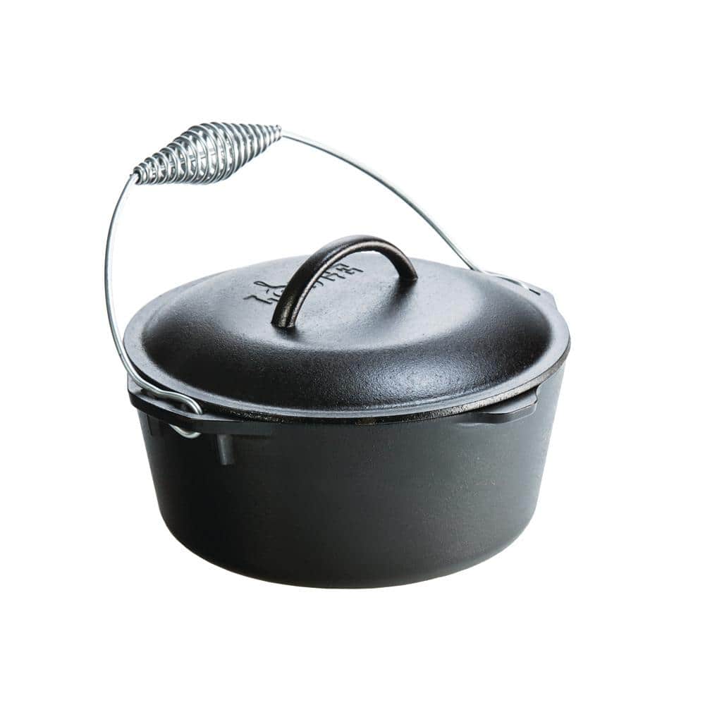 5 qt. Cast Iron Dutch Oven with Lid and Spiral Bail Handle - Hercitys