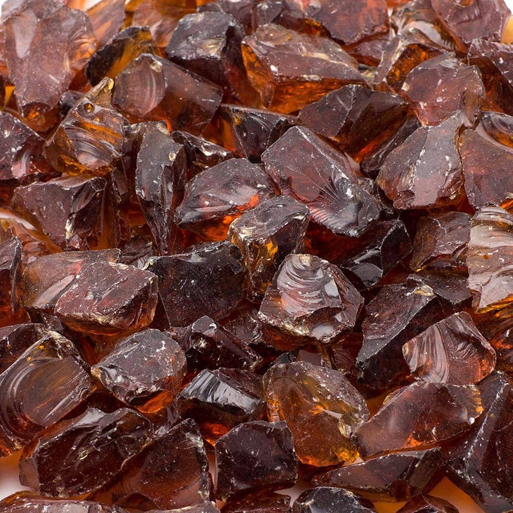 1/4 in. 10 lb. Amber Landscape Fire Glass - Hercitys