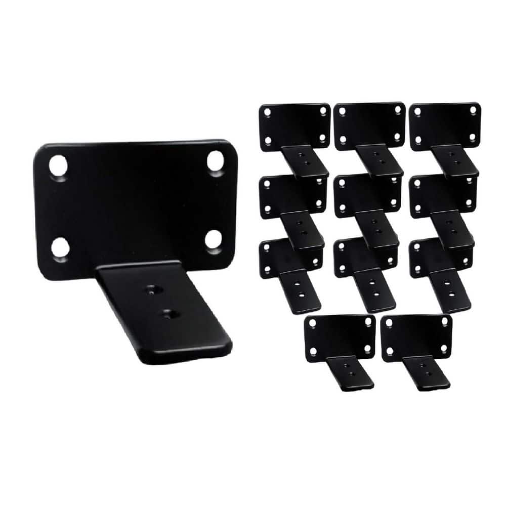 3 in. H Iron 100 lb. Load Capacity Hidden L Shelf Bracket, Black Industrial Design for Shelves (2-Pack) - Hercitys