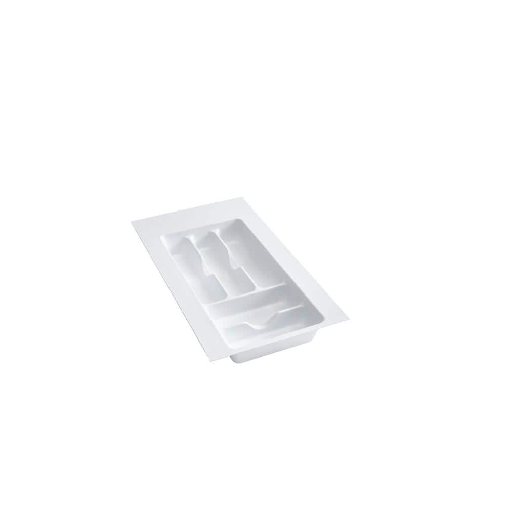 2.375 in. H x 11.5 in. W x 21.25 in. D Small White Cutlery Tray Drawer Insert - Hercitys