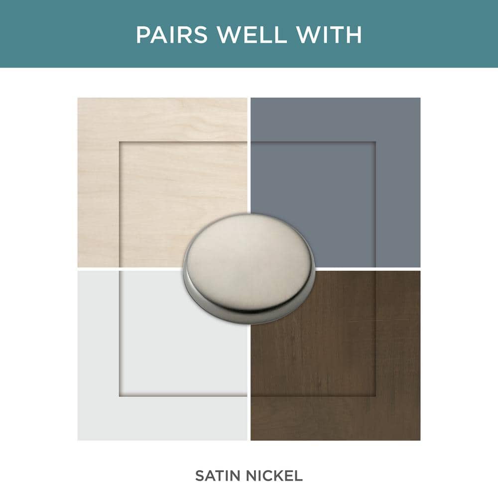 (10-Pack) Round Layered Backplate 3 in. (76 mm) Modern Satin Nickel Cabinet Handle Drawer Bar Pulls - Hercitys