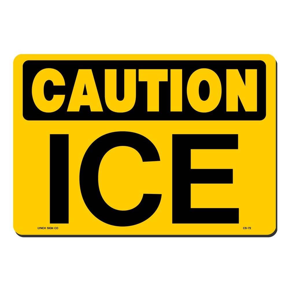 14 in. x 10 in. Ice Sign Printed on More Durable, Thicker, Longer Lasting Styrene Plastic - Hercitys