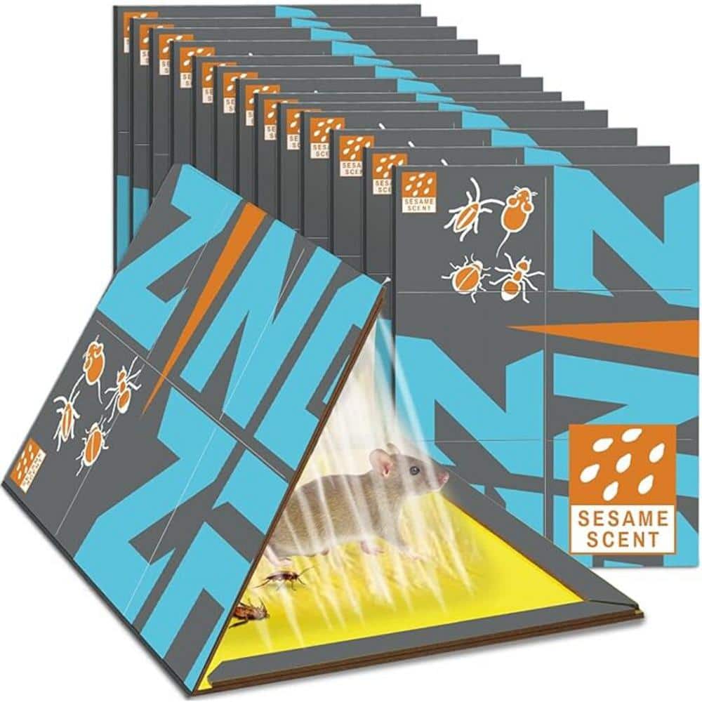 13-Pack Mouse Insect Glue Traps/Board, 3X Faster Catch with Built-in Sesame Scent, Sticky Trap for Crawling Pests - Hercitys