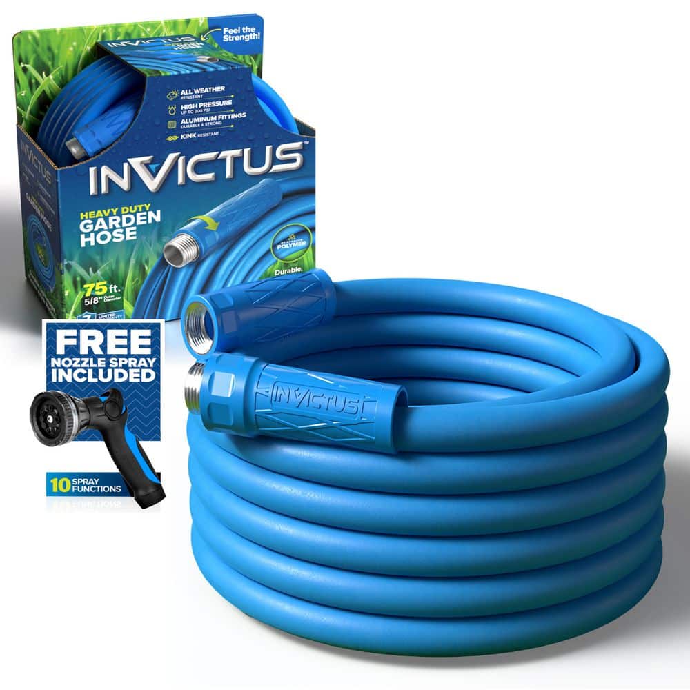 5/8 in. Outer Dia x 75 ft. Heavy-Duty Reinforced Polymer 300PSI Lightweight Kink and Weather Resistant Garden Hose - Hercitys