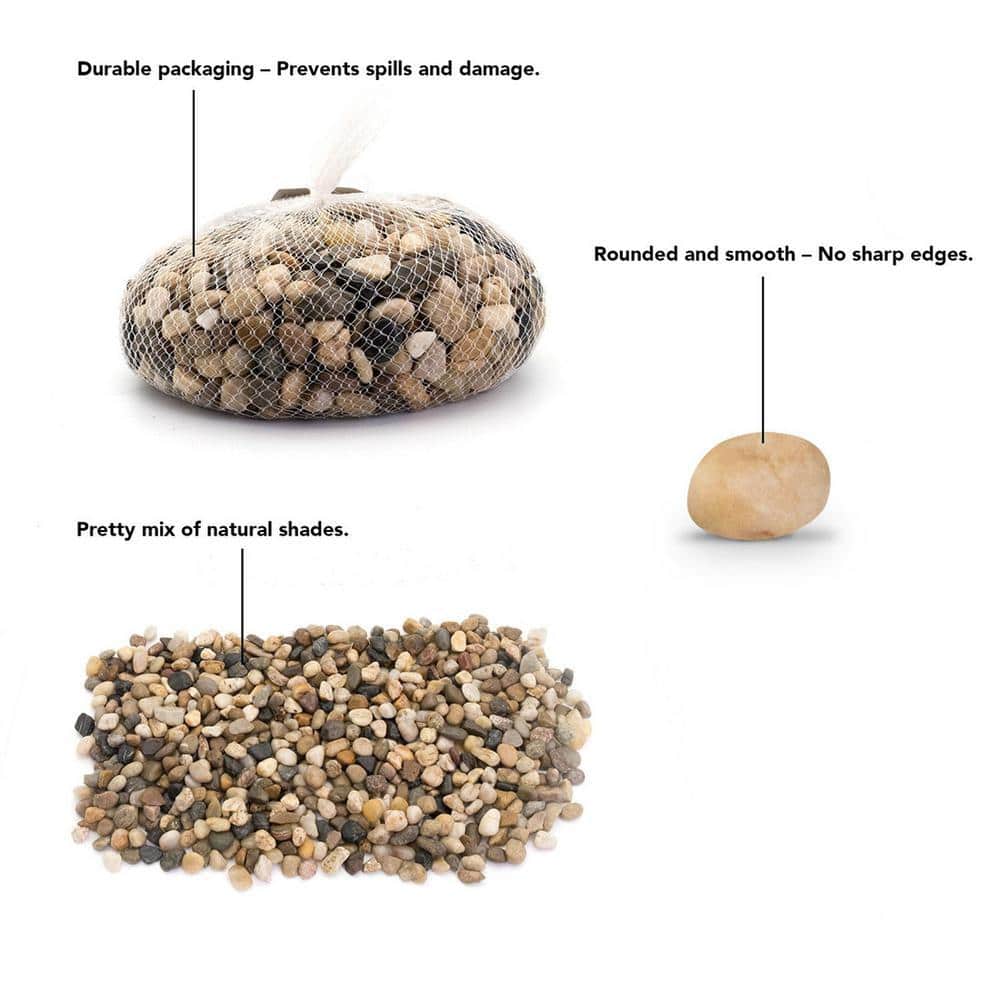 0.1 cu. ft. Multi-Colored Medium Decorative Pebbles 5 lbs. 3/4 in.-2 in. Landscape Rocks - Hercitys