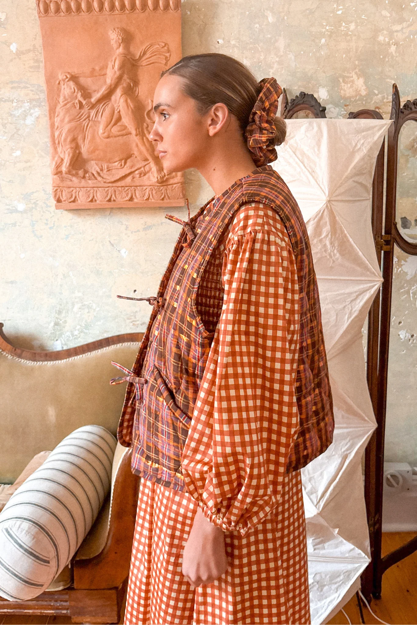 REVERSIBLE QUILTED VEST - HAYBELL GINGHAM / PICKET FENCE PLAID - Hercitys