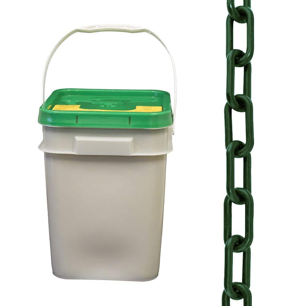 1.5 in. (#6, 38 mm) x 300 ft. Pail Evergreen Plastic Chain - Hercitys