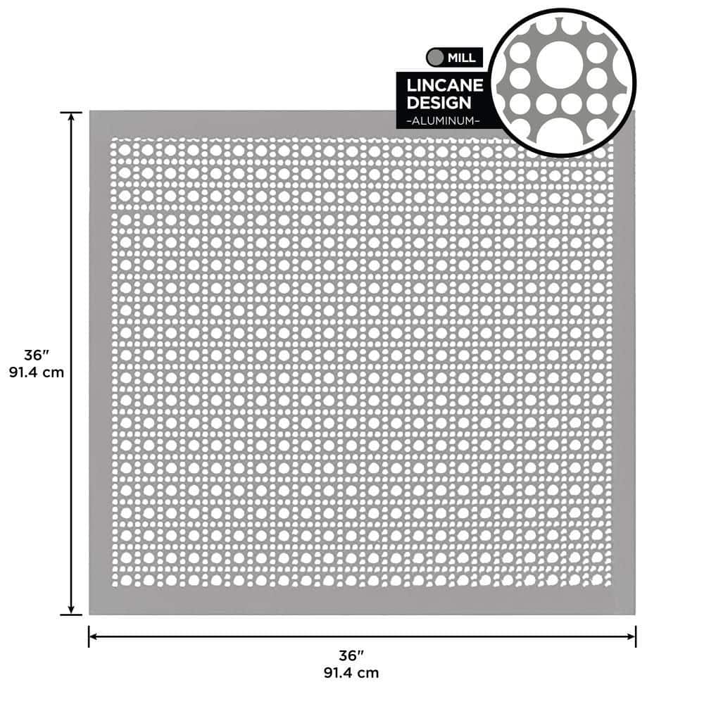 36 in. x 36 in. Lincane Aluminum Sheet in Silver - Hercitys
