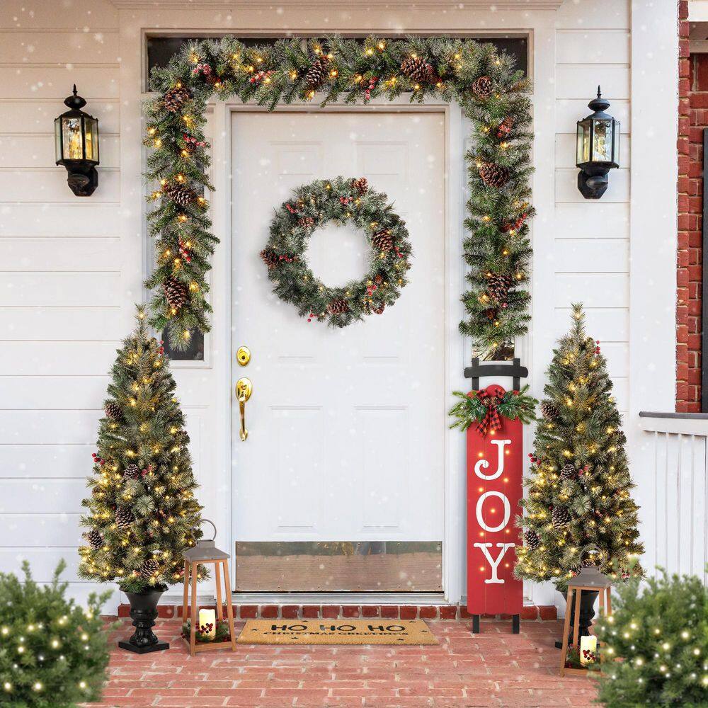 40 in. H Wooden Sleigh JOY Porch Sign Lighted - Hercitys