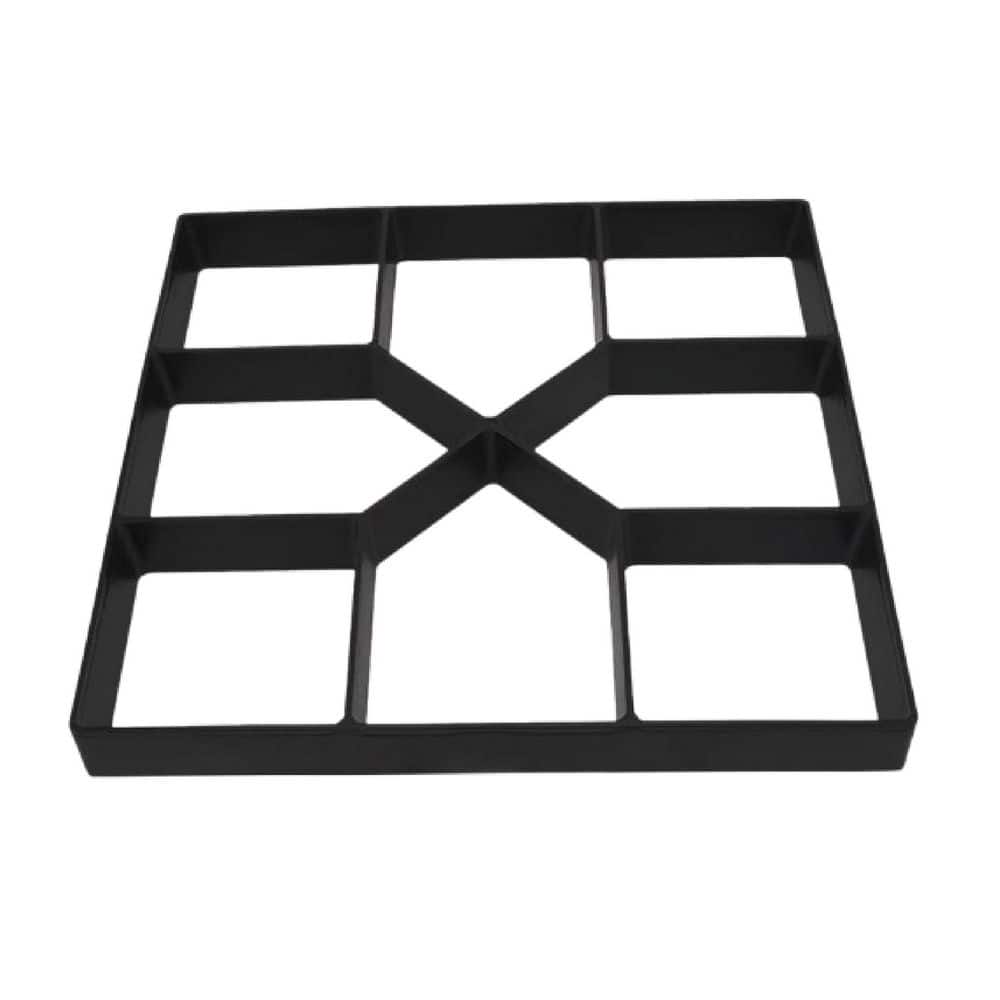 15.7 in. x 15.7 in. Plastic DIY Walkway Concrete Pavement Mold Garden Paver Accessory Cross Square Shape Mould, 1-Piece - Hercitys