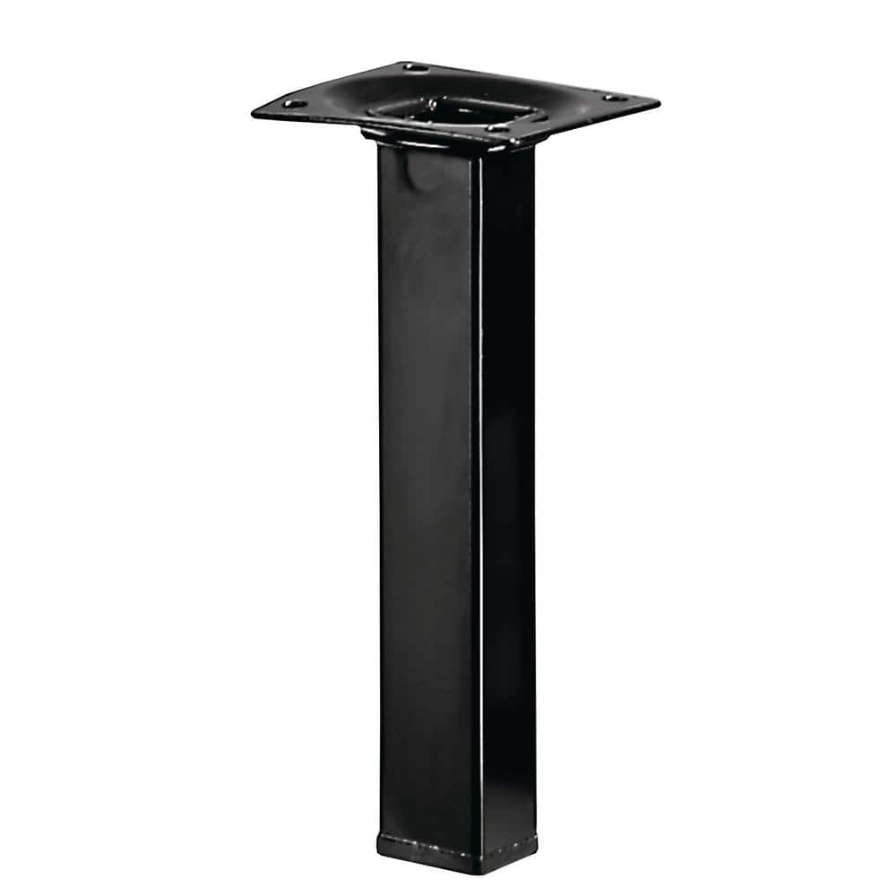 5.9 in. Black Metal Square Table Leg Set (Set of 4) - Hercitys