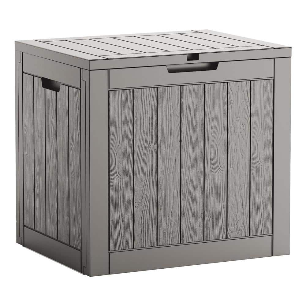 31 Gal. Grey Resin Deck Box Weatherproof and UV Resistant - Hercitys