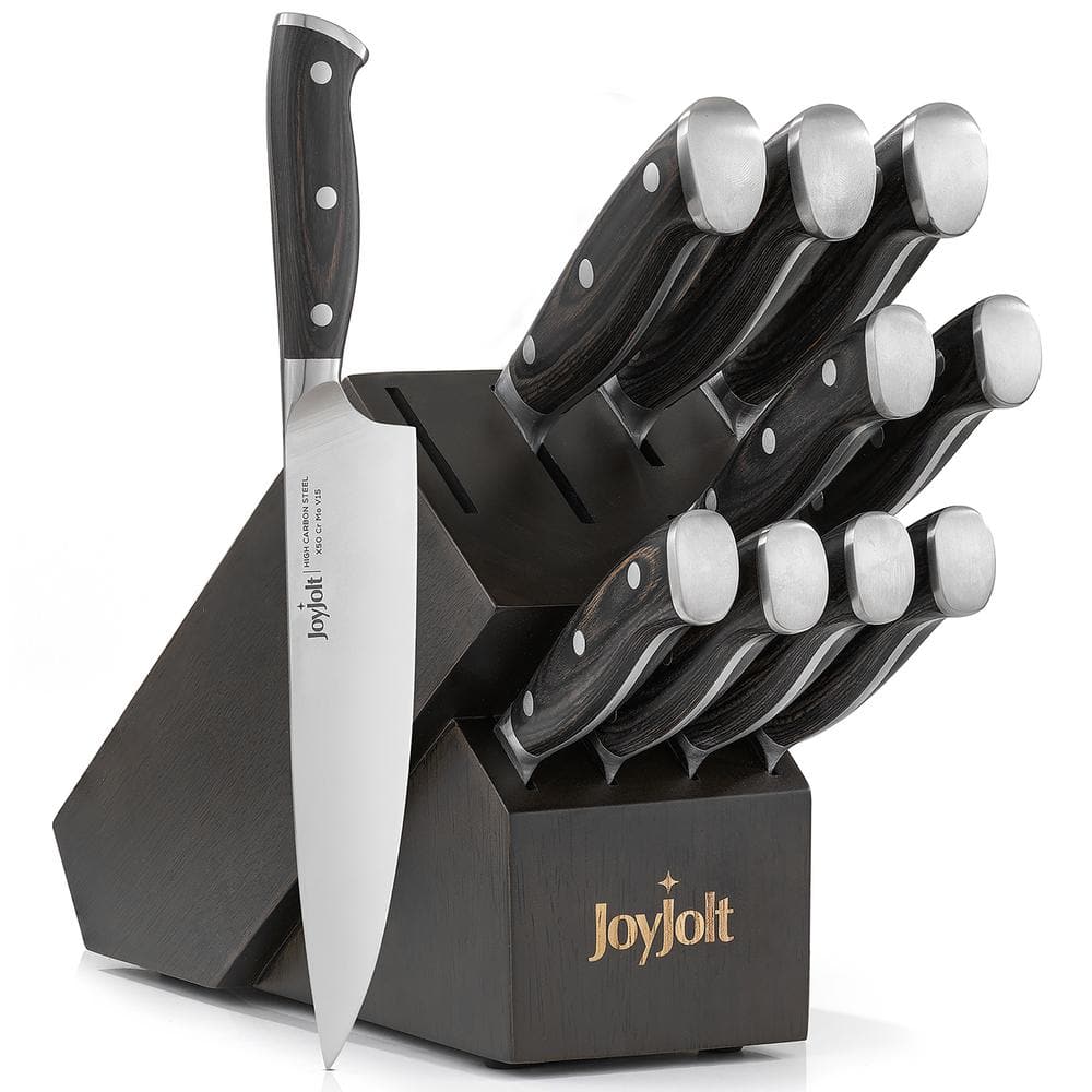 11-Piece High-Carbon Steel Assorted Kitchen Knife Set with Wooden Knife Block - Hercitys