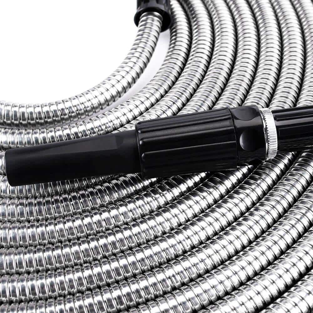 1/2 in. x 100 ft. 304-Stainless Steel Garden Water Hose Pipe Flexible Lightweight Kink Free Garden Water Outdoor Hose - Hercitys