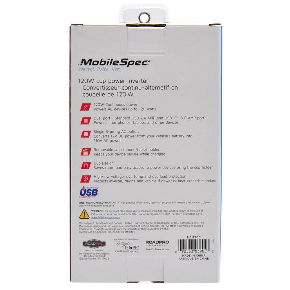 120-Watt Cup Power Inverter - Hercitys